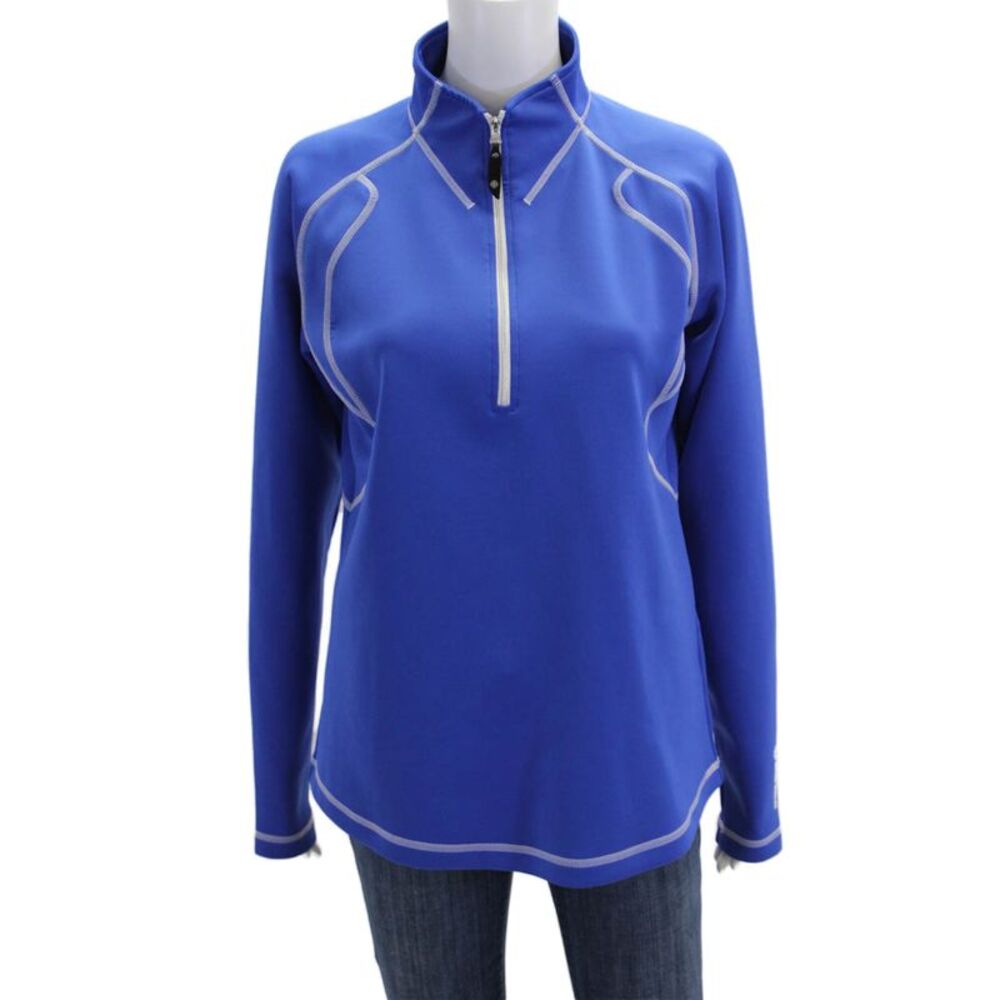 Sunice Women's Quater Zip Long Sleeves Athletic Sweatshirt Blue Size L